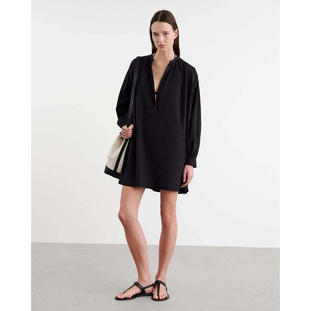 Nili Lotan Najam Short Shirt Mini Women's Dress Long Puff Sleeve Cotton S 290626